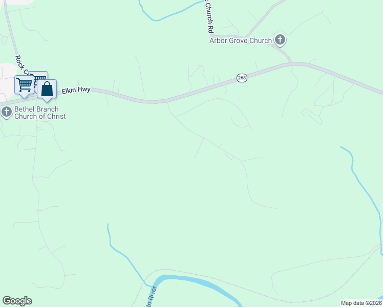 map of restaurants, bars, coffee shops, grocery stores, and more near 386 Woodhaven Road in North Wilkesboro