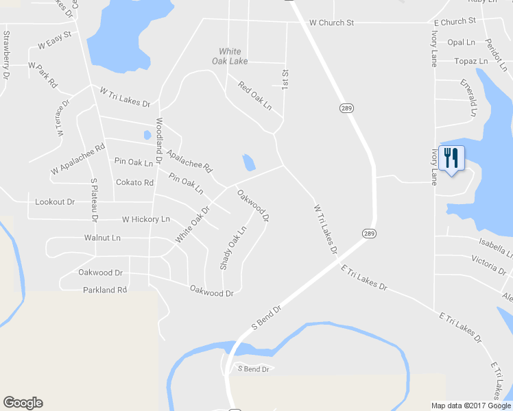 map of restaurants, bars, coffee shops, grocery stores, and more near 1700 Oakwood Drive in Horseshoe Bend