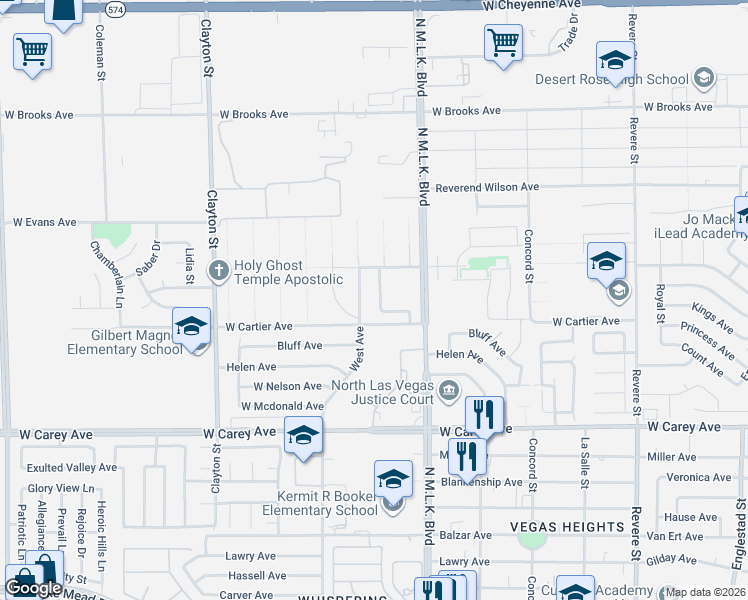 map of restaurants, bars, coffee shops, grocery stores, and more near 1537 Golden Sea Lane in North Las Vegas