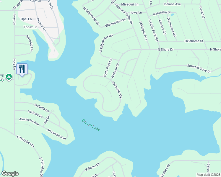 map of restaurants, bars, coffee shops, grocery stores, and more near 1005 Twin Pts in Horseshoe Bend