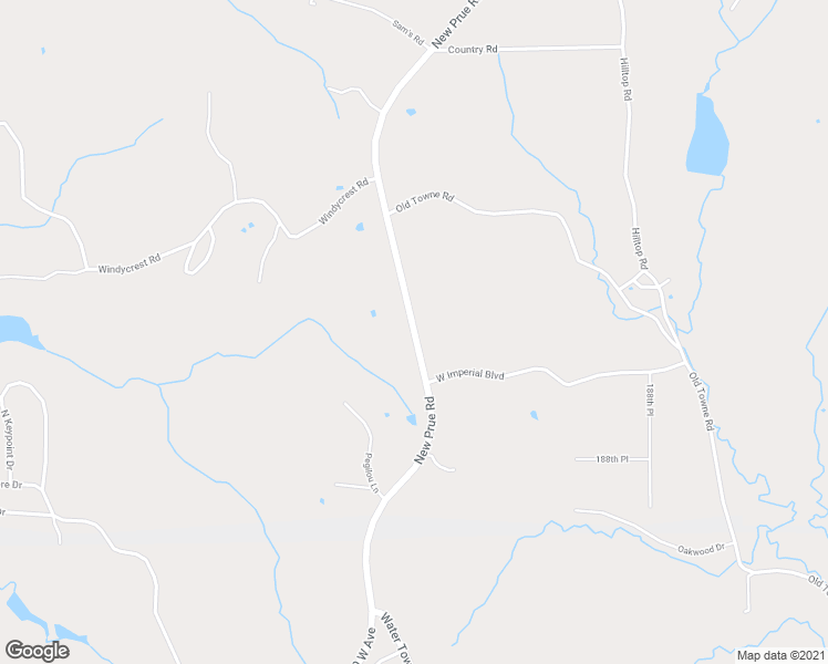map of restaurants, bars, coffee shops, grocery stores, and more near New Prue Road in Sand Springs