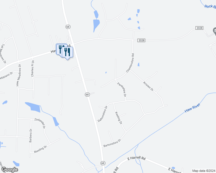 map of restaurants, bars, coffee shops, grocery stores, and more near 8207 Chestershire Road in Oak Ridge