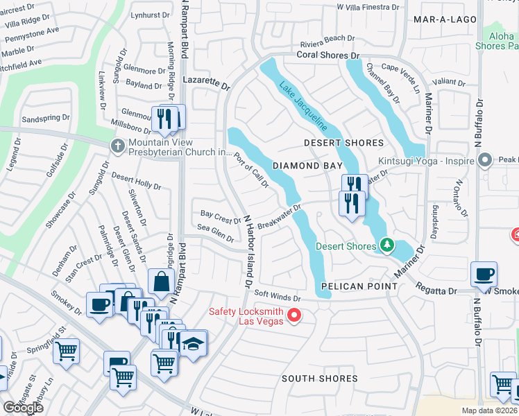 map of restaurants, bars, coffee shops, grocery stores, and more near in Las Vegas