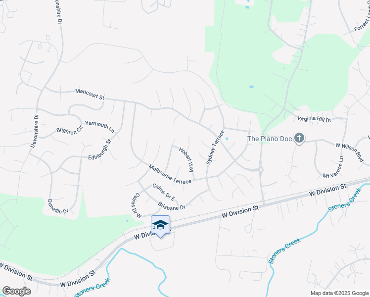 map of restaurants, bars, coffee shops, grocery stores, and more near 1914 Hobart Way in Mt. Juliet