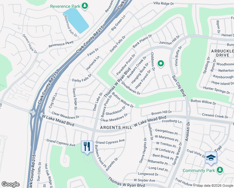 map of restaurants, bars, coffee shops, grocery stores, and more near 10712 Button Willow Dr in Las Vegas