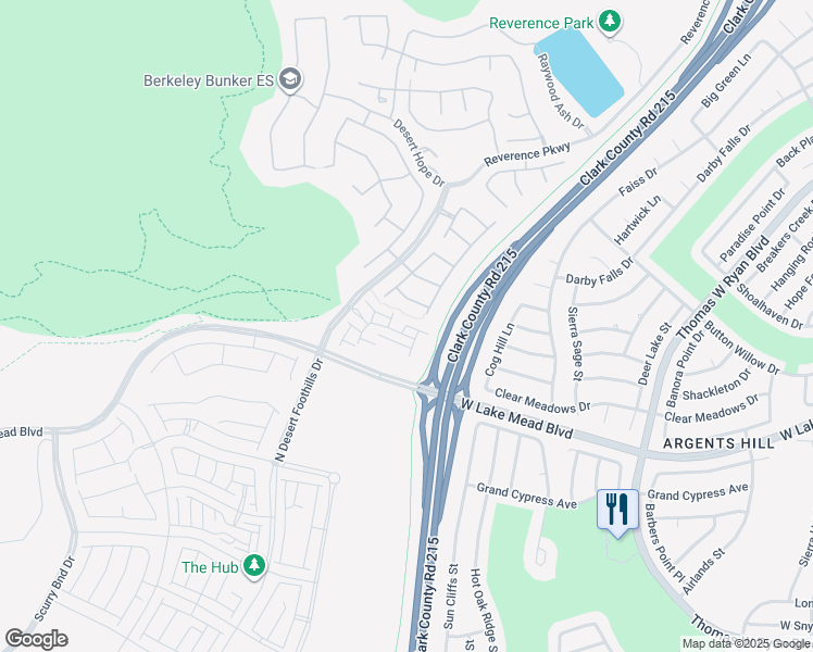 map of restaurants, bars, coffee shops, grocery stores, and more near Monolith Street in Las Vegas