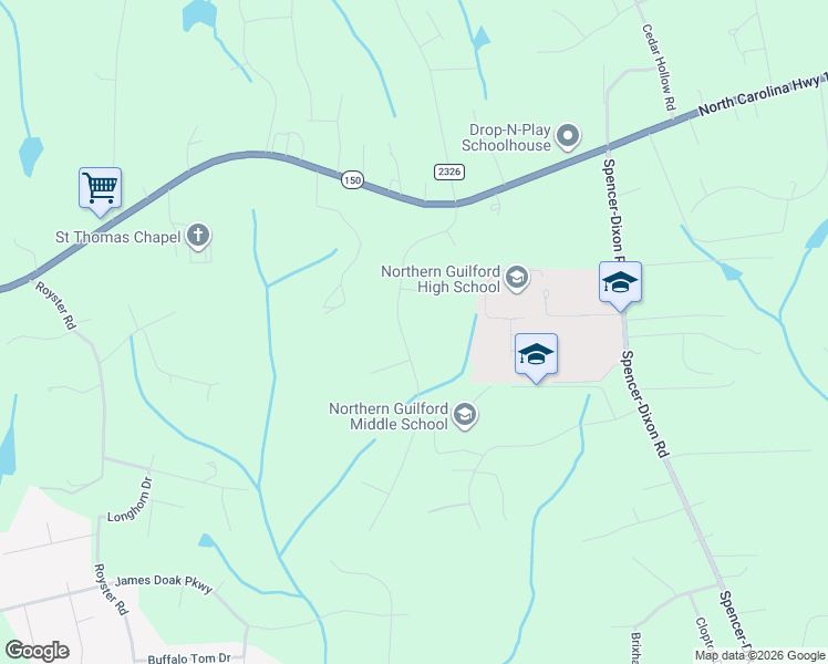map of restaurants, bars, coffee shops, grocery stores, and more near 595 Hugh Patrick Court in Greensboro