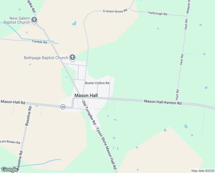 map of restaurants, bars, coffee shops, grocery stores, and more near 1998 Buster Collins Road in Kenton