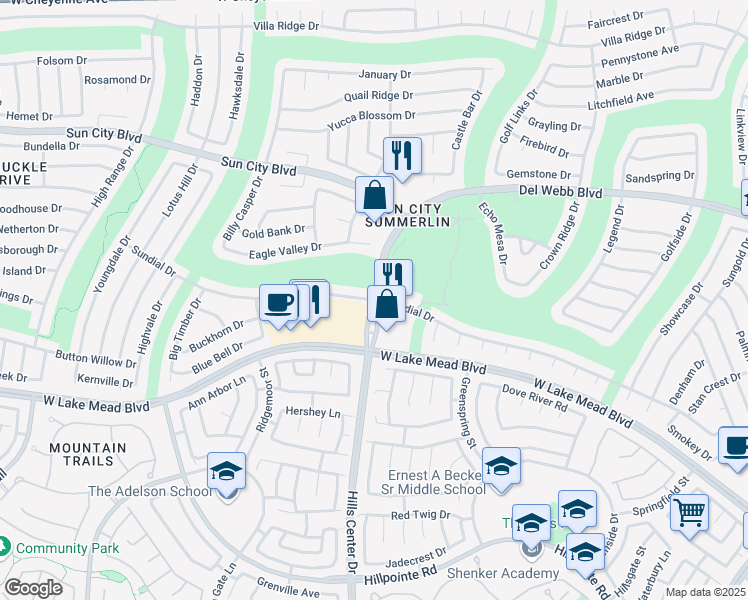 map of restaurants, bars, coffee shops, grocery stores, and more near in Las Vegas