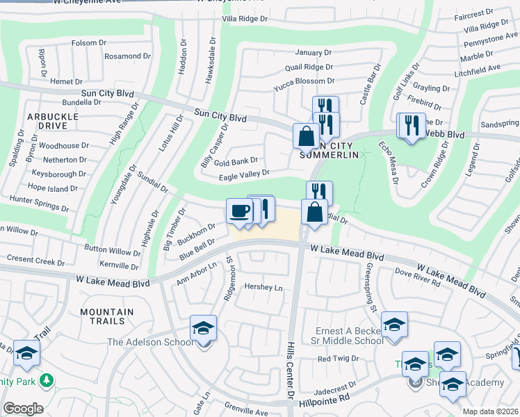 map of restaurants, bars, coffee shops, grocery stores, and more near 9509 Sundial Drive in Las Vegas