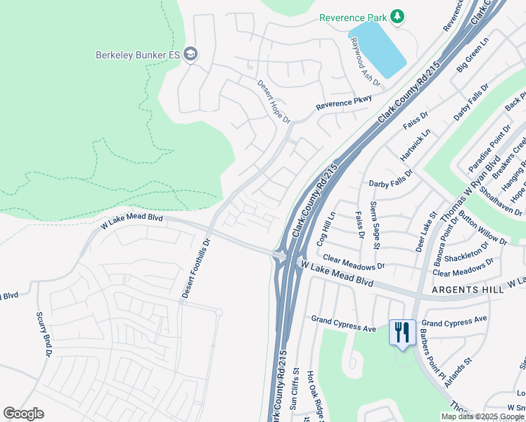 map of restaurants, bars, coffee shops, grocery stores, and more near 2537 Monolith Street in Las Vegas