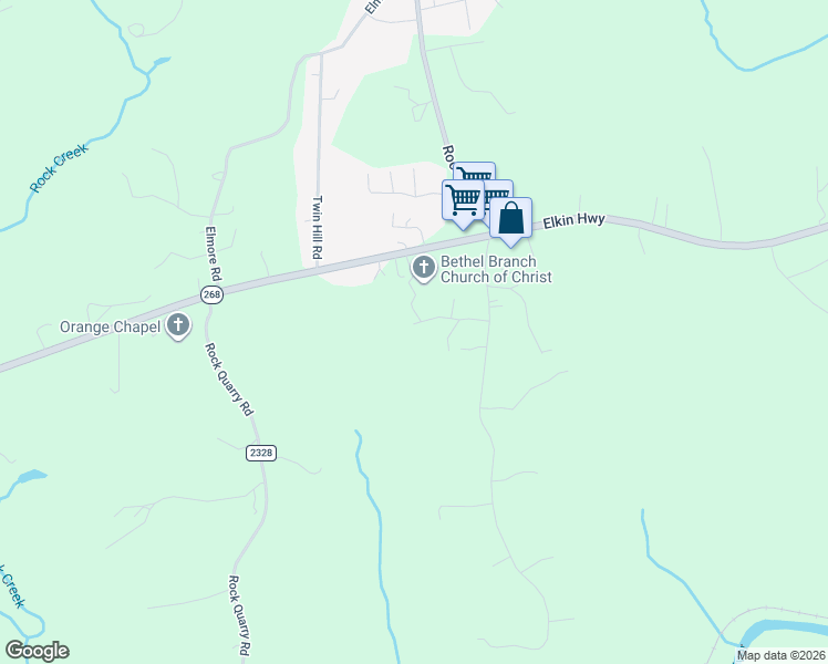 map of restaurants, bars, coffee shops, grocery stores, and more near 296 Riddle Road in North Wilkesboro
