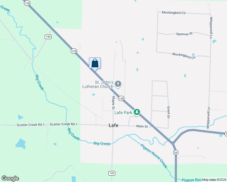 map of restaurants, bars, coffee shops, grocery stores, and more near 11370 Arkansas 135 in Lafe