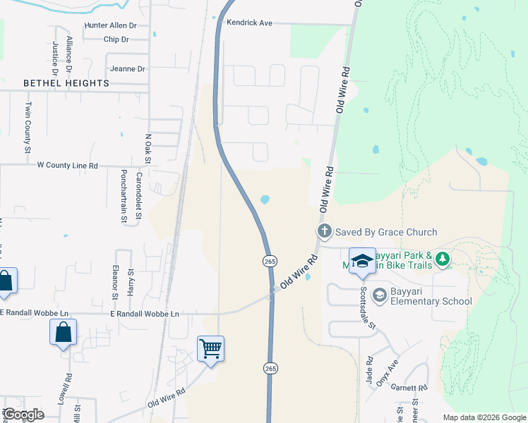 map of restaurants, bars, coffee shops, grocery stores, and more near 1290 Dove Loop in Springdale