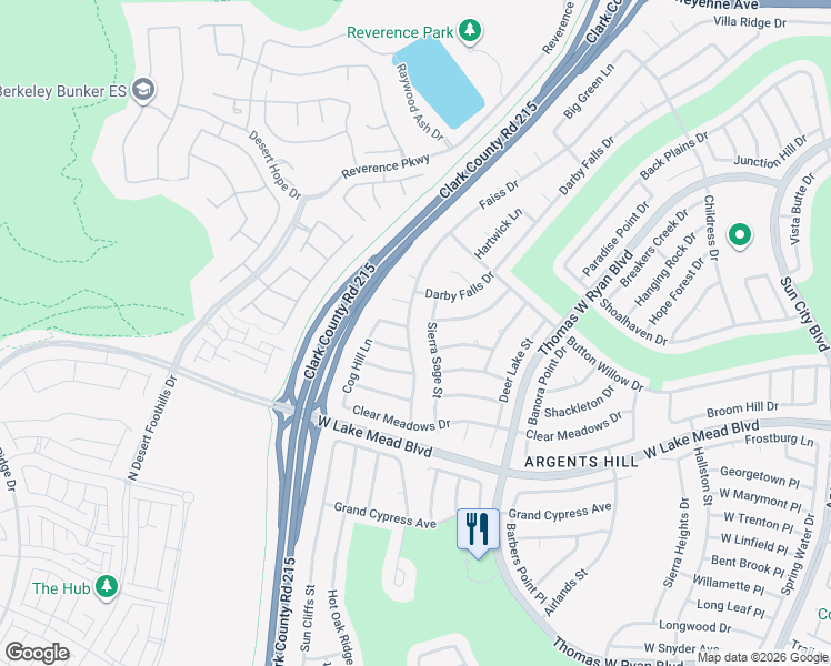 map of restaurants, bars, coffee shops, grocery stores, and more near 2604 Faiss Drive in Las Vegas