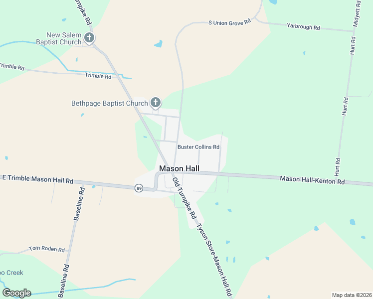 map of restaurants, bars, coffee shops, grocery stores, and more near 1948 Buster Collins Road in Kenton