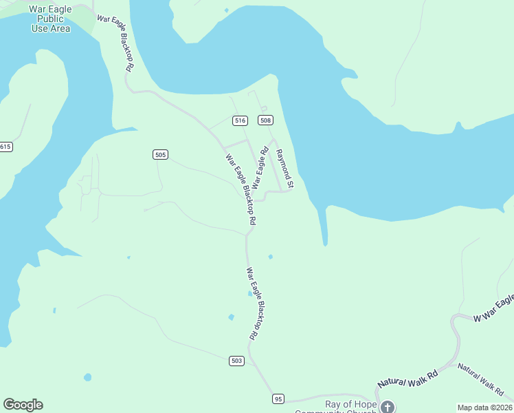 map of restaurants, bars, coffee shops, grocery stores, and more near 22785-22901 War Eagle Blacktop Road in Springdale