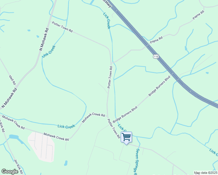 map of restaurants, bars, coffee shops, grocery stores, and more near 1863 Potter Town Road in Midway