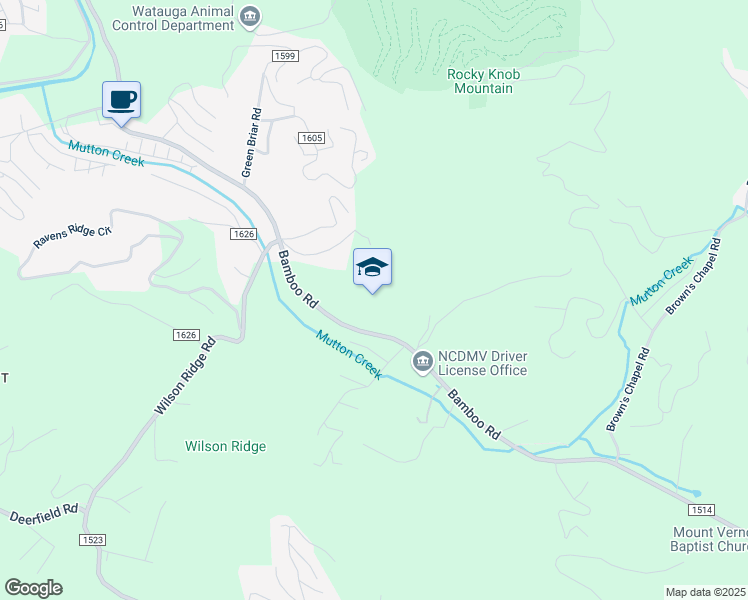 map of restaurants, bars, coffee shops, grocery stores, and more near in Boone