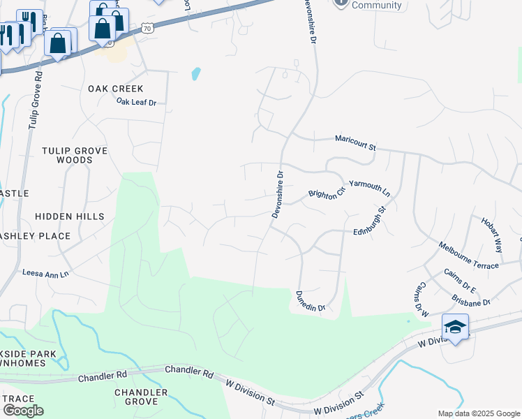 map of restaurants, bars, coffee shops, grocery stores, and more near 813 Raleigh Court in Mt. Juliet