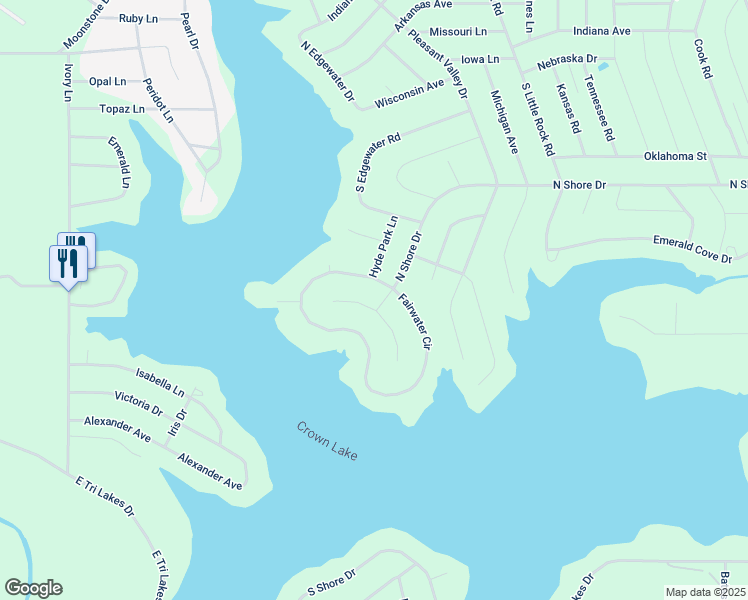 map of restaurants, bars, coffee shops, grocery stores, and more near 911 Fairwater Circle in Horseshoe Bend