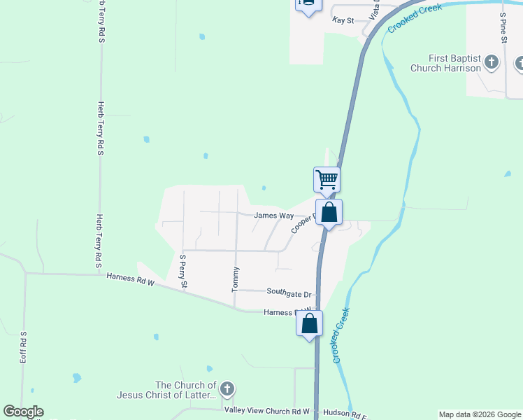 map of restaurants, bars, coffee shops, grocery stores, and more near 252 James Way in Harrison