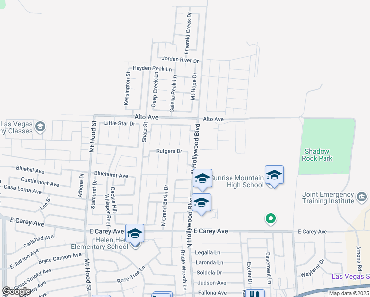 map of restaurants, bars, coffee shops, grocery stores, and more near 6664 Rutgers Drive in Las Vegas