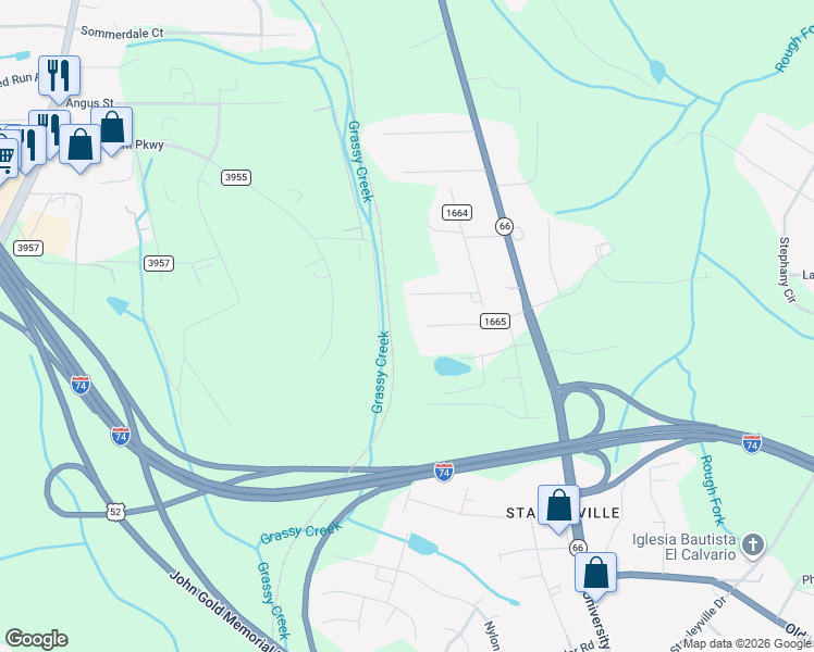 map of restaurants, bars, coffee shops, grocery stores, and more near 292 Joyner Circle in Rural Hall