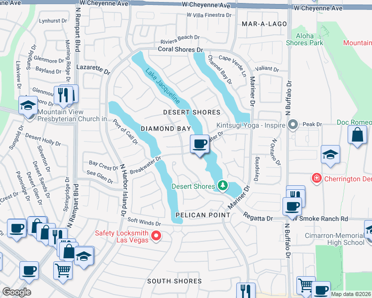 map of restaurants, bars, coffee shops, grocery stores, and more near 8109 Moonstone Circle in Las Vegas