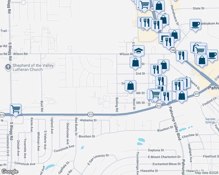 map of restaurants, bars, coffee shops, grocery stores, and more near 731 Mar Azul Court in Pahrump