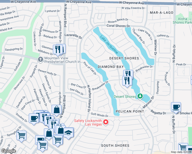 map of restaurants, bars, coffee shops, grocery stores, and more near 8212 Dolphin Bay Court in Las Vegas