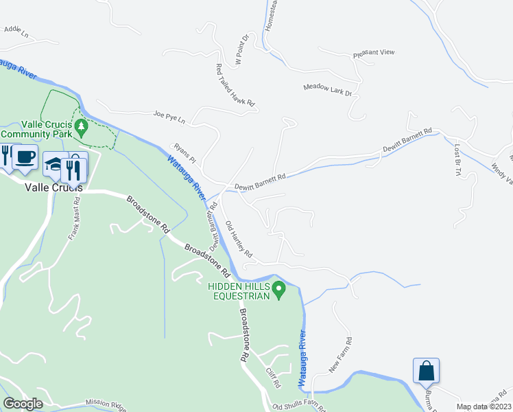 map of restaurants, bars, coffee shops, grocery stores, and more near 217 White Pine Trail in Banner Elk