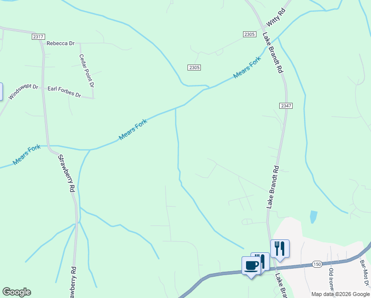 map of restaurants, bars, coffee shops, grocery stores, and more near 7601 Peaceful Lane in Summerfield