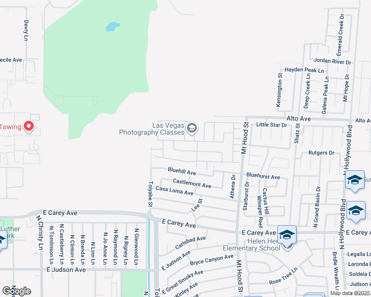 map of restaurants, bars, coffee shops, grocery stores, and more near 6018 Riflecrest Avenue in Las Vegas