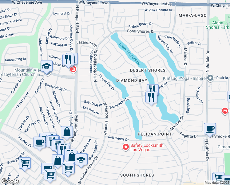 map of restaurants, bars, coffee shops, grocery stores, and more near 8212 Dolphin Bay Court in Las Vegas