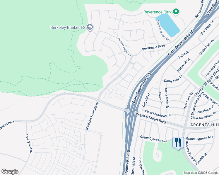 map of restaurants, bars, coffee shops, grocery stores, and more near 11487 Contour Avenue in Las Vegas