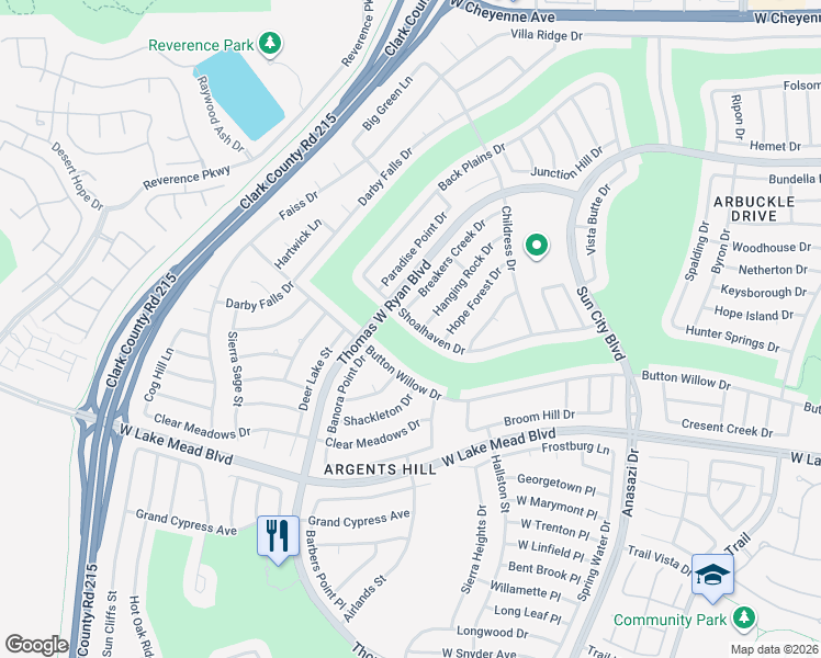 map of restaurants, bars, coffee shops, grocery stores, and more near 10621 Shoalhaven Drive in Las Vegas