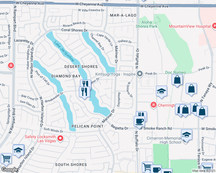 map of restaurants, bars, coffee shops, grocery stores, and more near 7820 Surfcrest Court in Las Vegas