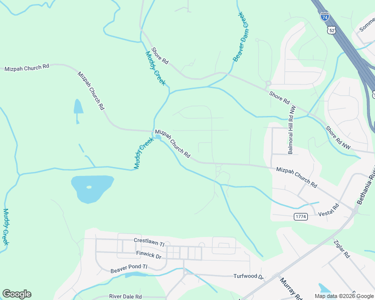 map of restaurants, bars, coffee shops, grocery stores, and more near 1695 Mizpah Church Road in Rural Hall
