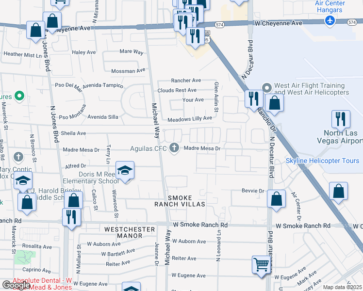 map of restaurants, bars, coffee shops, grocery stores, and more near 5303 Estornino Avenue in Las Vegas