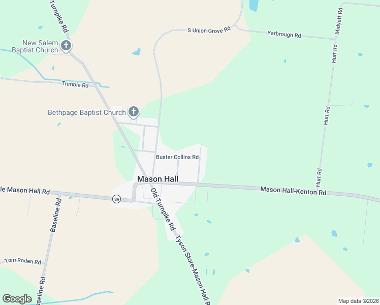 map of restaurants, bars, coffee shops, grocery stores, and more near 1998 Buster Collins Rd in Kenton