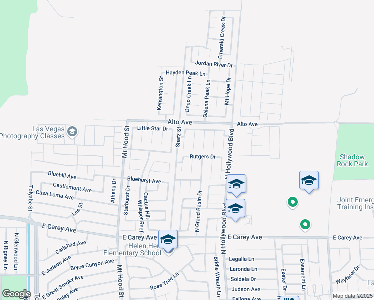 map of restaurants, bars, coffee shops, grocery stores, and more near 2710 Morning Rain Street in Las Vegas
