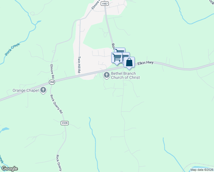 map of restaurants, bars, coffee shops, grocery stores, and more near 296 Riddle Road in North Wilkesboro