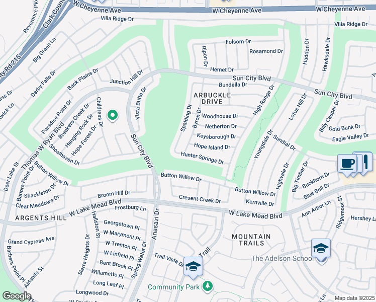 map of restaurants, bars, coffee shops, grocery stores, and more near 10144 Hunter Springs Drive in Las Vegas