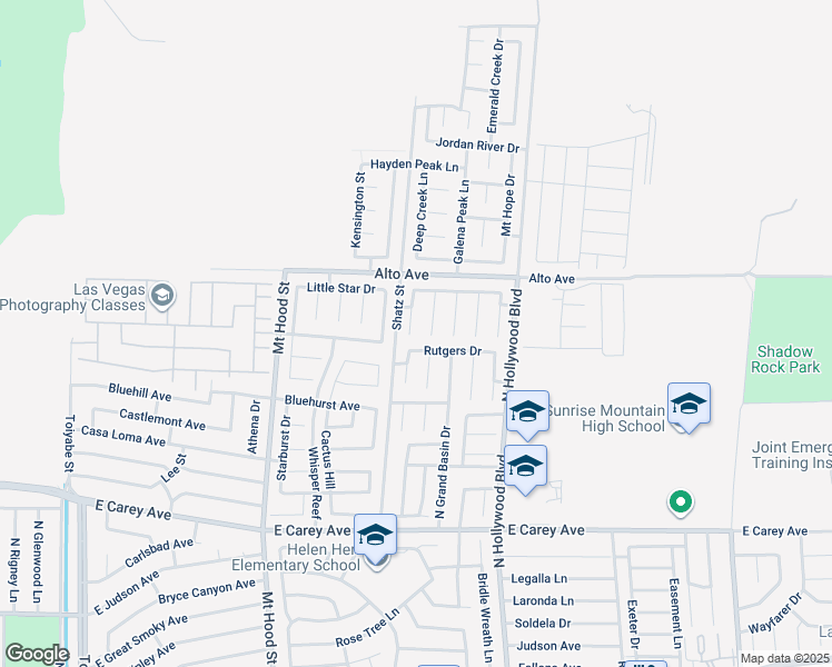 map of restaurants, bars, coffee shops, grocery stores, and more near 2710 Morning Rain Street in Las Vegas