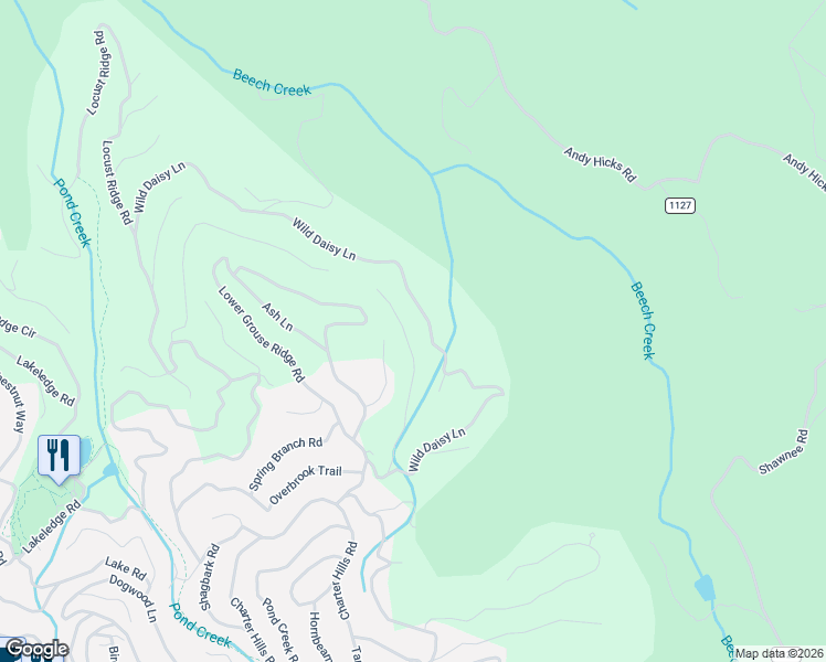 map of restaurants, bars, coffee shops, grocery stores, and more near 127 East Blueberry Lane in Beech Mountain