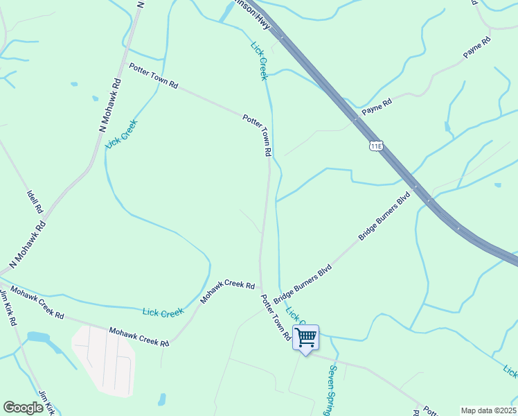 map of restaurants, bars, coffee shops, grocery stores, and more near 1863 Potter Town Road in Midway