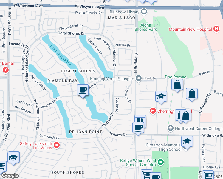 map of restaurants, bars, coffee shops, grocery stores, and more near 2636 Golden Sands Drive in Las Vegas