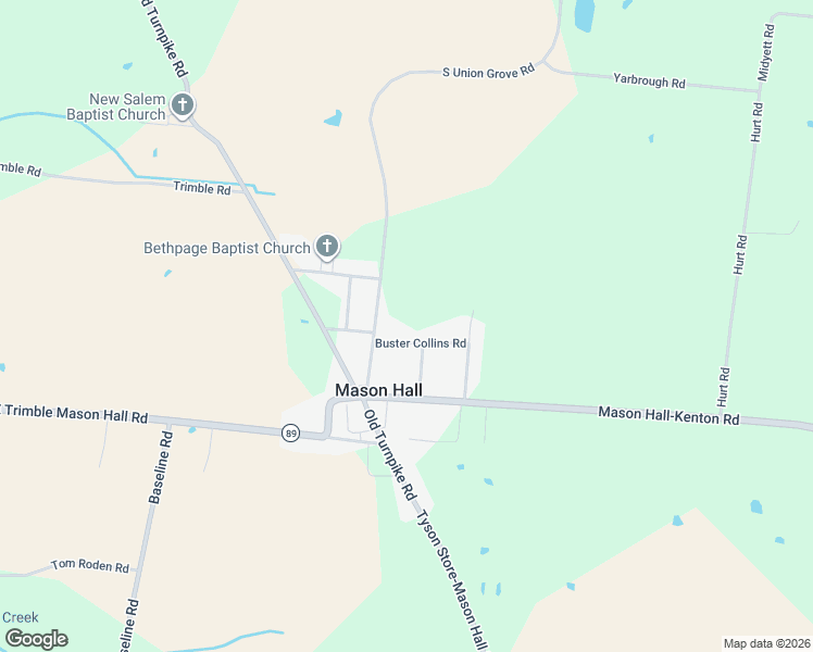 map of restaurants, bars, coffee shops, grocery stores, and more near 1948 Buster Collins Rd in Kenton