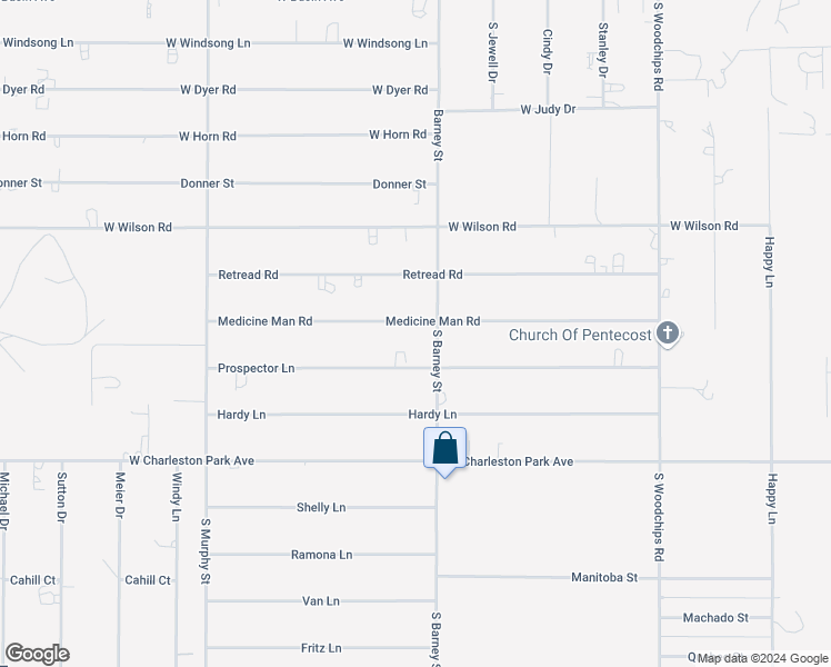 map of restaurants, bars, coffee shops, grocery stores, and more near 3051 Medicine Man Road in Pahrump